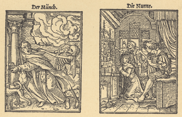 Taniec Śmierci, XIX-wieczna reprodukcja drzeworytu Hansa Holbeina, „Totentanz” z XVI w. Muzeum Mikołaja Kopernika we Fromborku