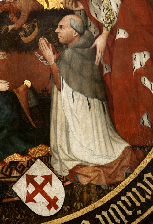 Matka Boża na tle ogrodu różanego – malowane epitafium kanonika Bartłomieja Boreschowa powstałe po 1426 r. Bazylika Archikatedralna NMP Wniebowziętej i św. Andrzeja Apostoła we Fromborku