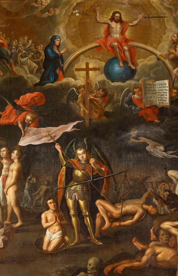 Scena Sądu Ostatecznego na obrazie z kościoła p.w. św. Urszuli w Lichnowych, 1653 r.