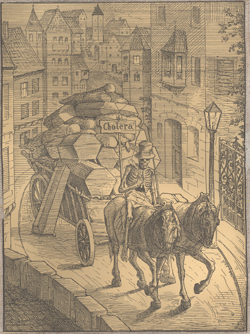 Taniec śmierci, jeden z drzeworytów cyklu z końca XIX w. Kościół p.w. Nawiedzenia Najświętszej Marii Panny w Stoczku Klasztornym