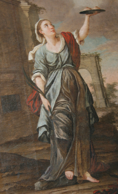 Św. Agata, fragment obrazu z kościoła św. Mikołaja w Grzędzie