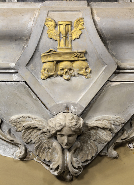 Detal z epitafium kanonika Adama Zygmunta Konarskiego, 1685 r. Bazylika Archikatedralna p.w. Wniebowzięcia NMP we Fromborku