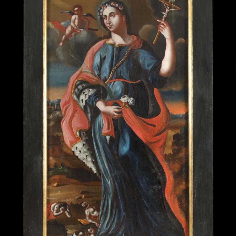 Święta Rozalia i ofiary zarazy, XVIII w., kościół pw. Świętej Małgorzaty, Rogiedle