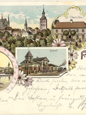 Karta pocztowa z ok. 1900 r., wysłana z Braniewa 27.09.1901 r. do Rhein w Badenii-Wirtembergii – została dostarczona już następnego dnia.