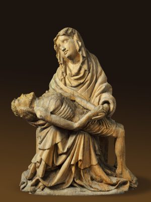 Pieta, XV wiek. Kuria Metropolitalna Archidiecezji Warmińskiej, Olsztyn (Pierwotnie kościół p.w. św. Bartłomieja, Jeziorany)