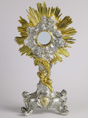 Monstrancja, Johann Gotfried Schlaubitz, 1737 r. Kuria Metropolitalna Archidiecezji Warmińskiej, Olsztyn