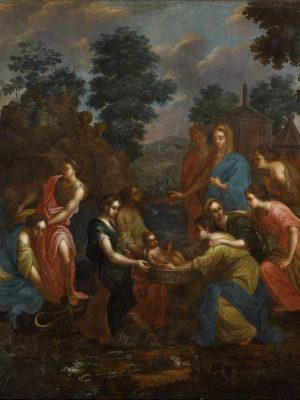 Znalezienie Mojżesza, Piotr Kolberg, XVIII w., Nowy pałac biskupi – obecnie plebania Parafii p.w. Wniebowzięcia Najświętszej Marii Panny i św. Andrzeja Apostoła, Frombork