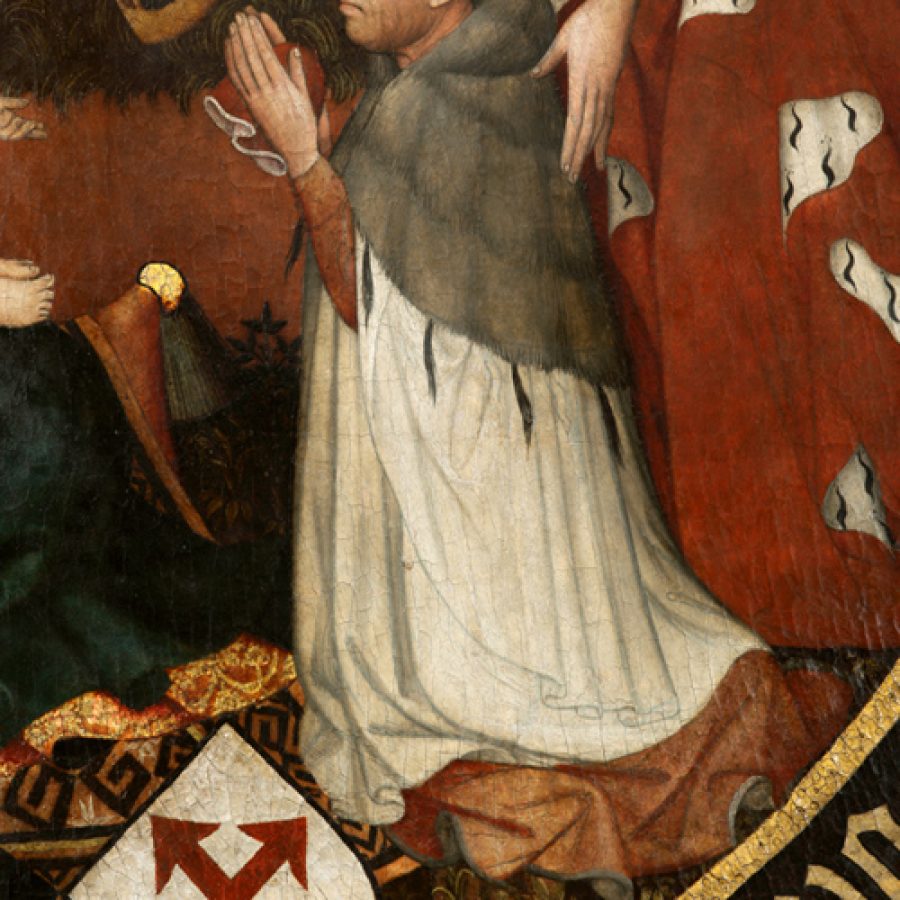 Matka Boża na tle ogrodu różanego – malowane epitafium kanonika Bartłomieja Boreschowa powstałe po 1426 r. Bazylika Archikatedralna NMP Wniebowziętej i św. Andrzeja Apostoła we Fromborku