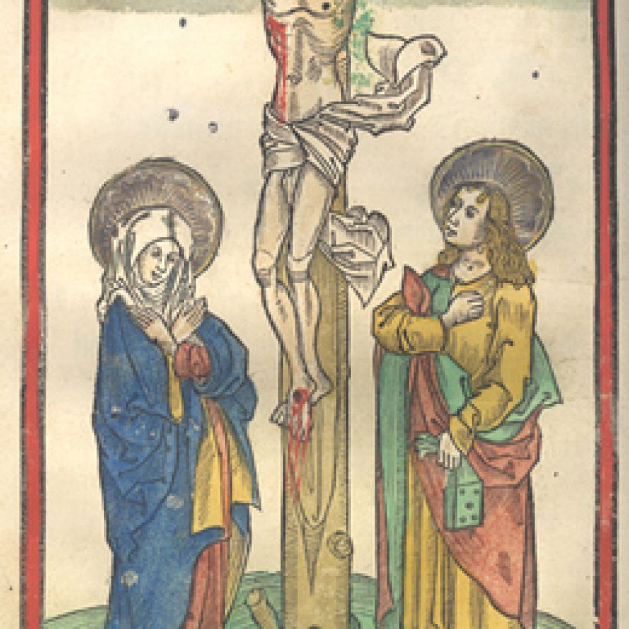 Ukrzyżowanie Chrystusa, Missale Warmiense. Strasbourg, Fridericus [Ruch de] Dumbach, 1497. Biblioteka Wyższego Seminarium Duchownego Metropolii Warmińskiej „Hosianum” w Olsztynie