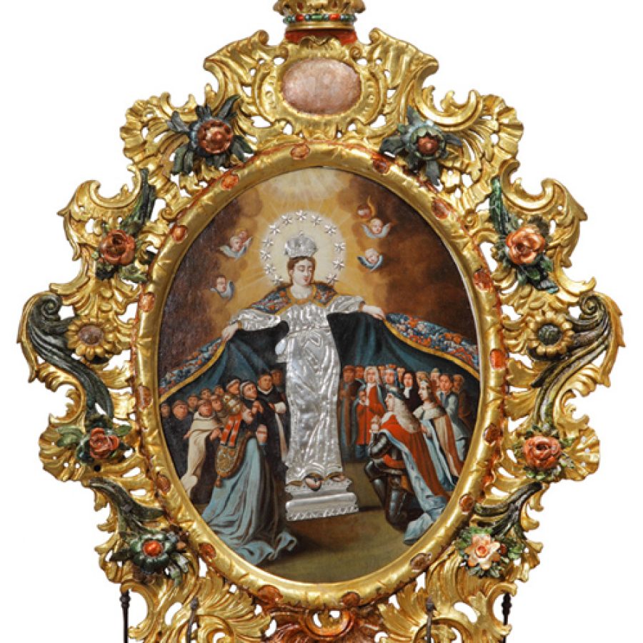 Matka Boża Dobrej Opieki na feretronie, XVIII w. Kościół św. Urszuli w Lichnowych k. Malborka